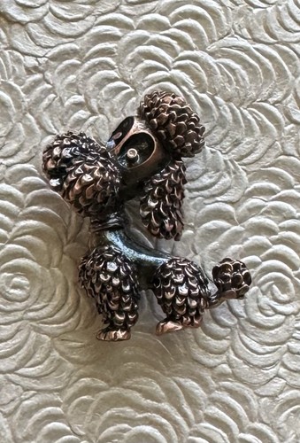 Poodle brooch pendant copper - poodle,